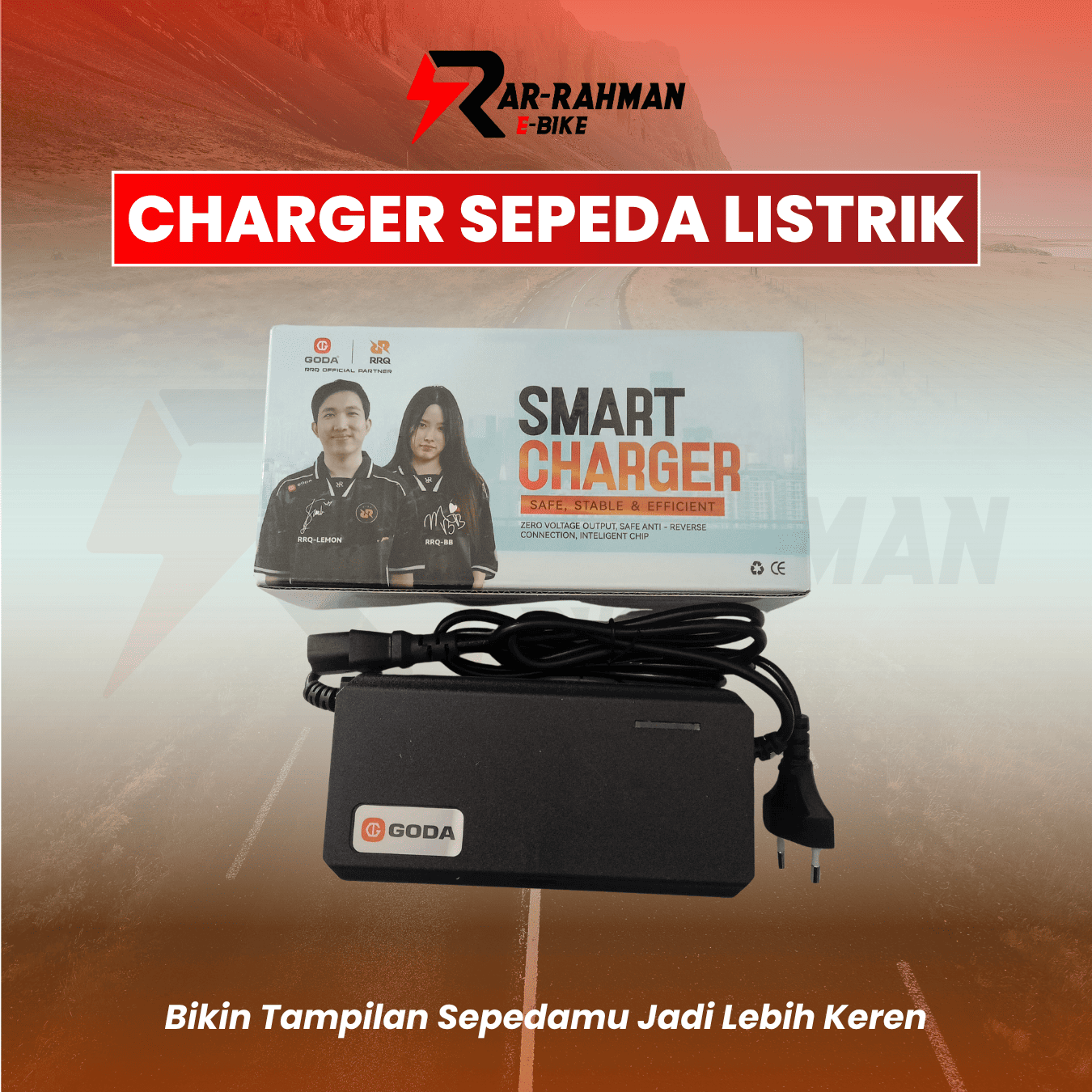 Jual Charger Sepeda Listrik 48v/12ah Goda Universal - Cocok untuk Apollo GD118, Troy GD005, Athena 140 DX Murah - Ar-Rahman E-Bike Bondowoso