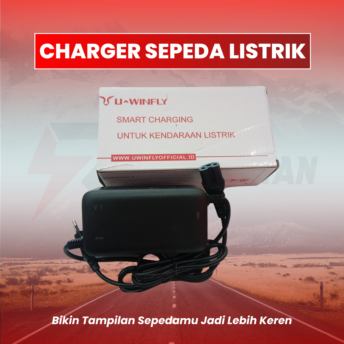 Jual Charger Sepeda Listrik 48V 12AH - Cocok untuk Uwinfly D66A dan D66B Murah - Ar-Rahman E-Bike Bondowoso
