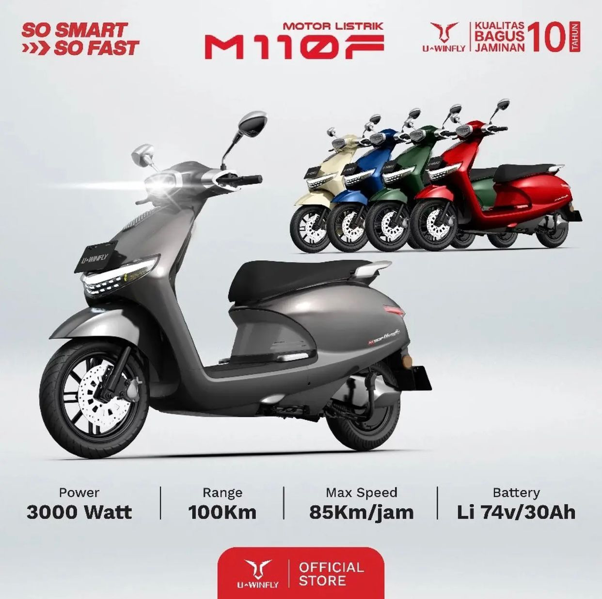 Jual Motor Listrik Uwinfly M110F Murah - Ar-Rahman E-Bike Bondowoso