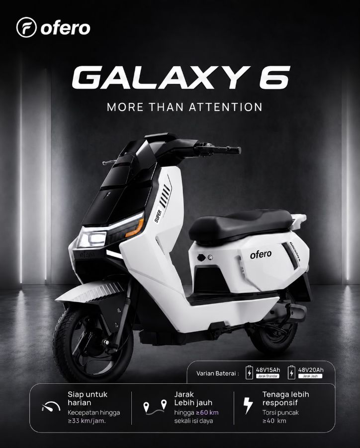 Jual OFERO GALAXY 6 NEW Murah - Ar-Rahman E-Bike Bondowoso