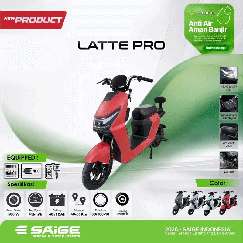 Jual SAIGE LATTE PRO Murah - Ar-Rahman E-Bike Bondowoso