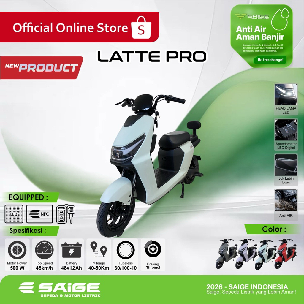 Jual SAIGE LATTE PRO Murah - Ar-Rahman E-Bike Bondowoso