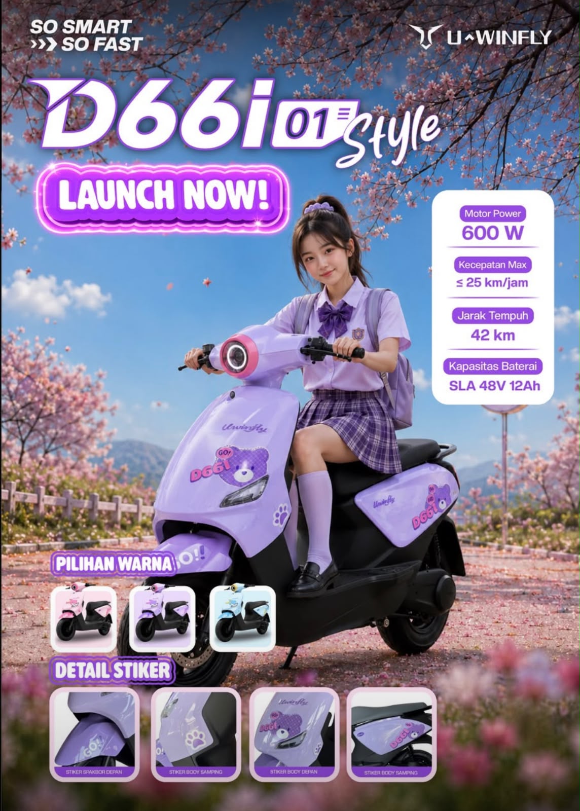 Jual UWINFLY D66I 01 STYLE Murah - Ar-Rahman E-Bike Bondowoso